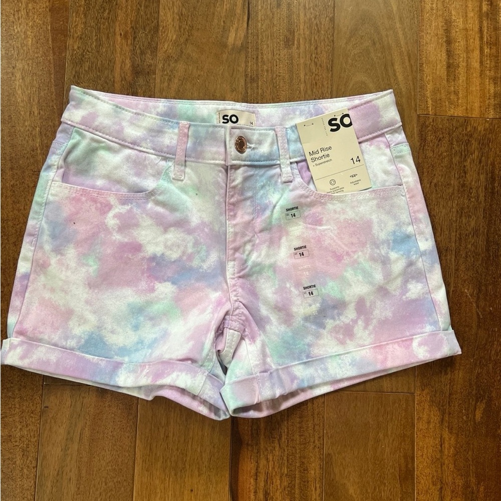 SO Girl's Tie-Dye Shorts - Pastel